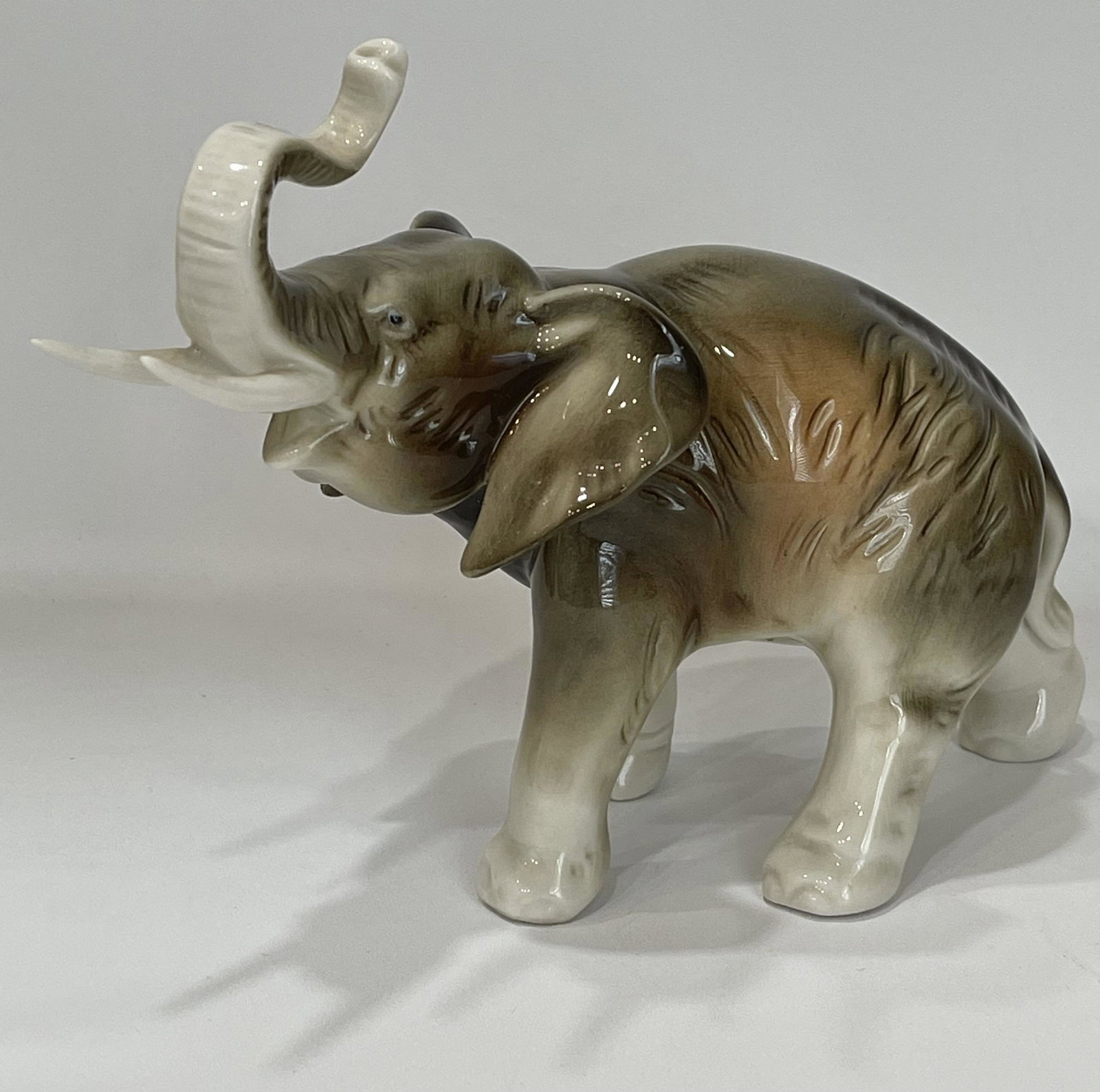 Large Original ROYAL DUX Porcelain Elephant Figurine: Multiple Photos Posted â€“ Gorgeous Piece in Perfect Condition