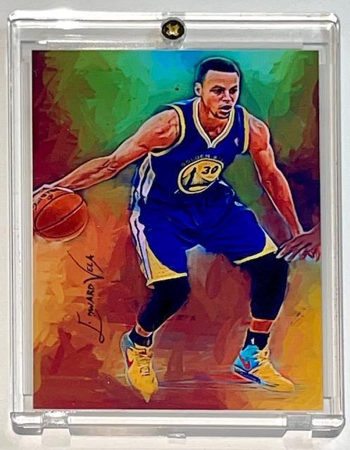 STEPHEN CURRY Artist Rendition Sketch Basketball Card: These are Very Cool Artist Rendition Print Sketch Art Cards / Encased and in Beautiful Condition