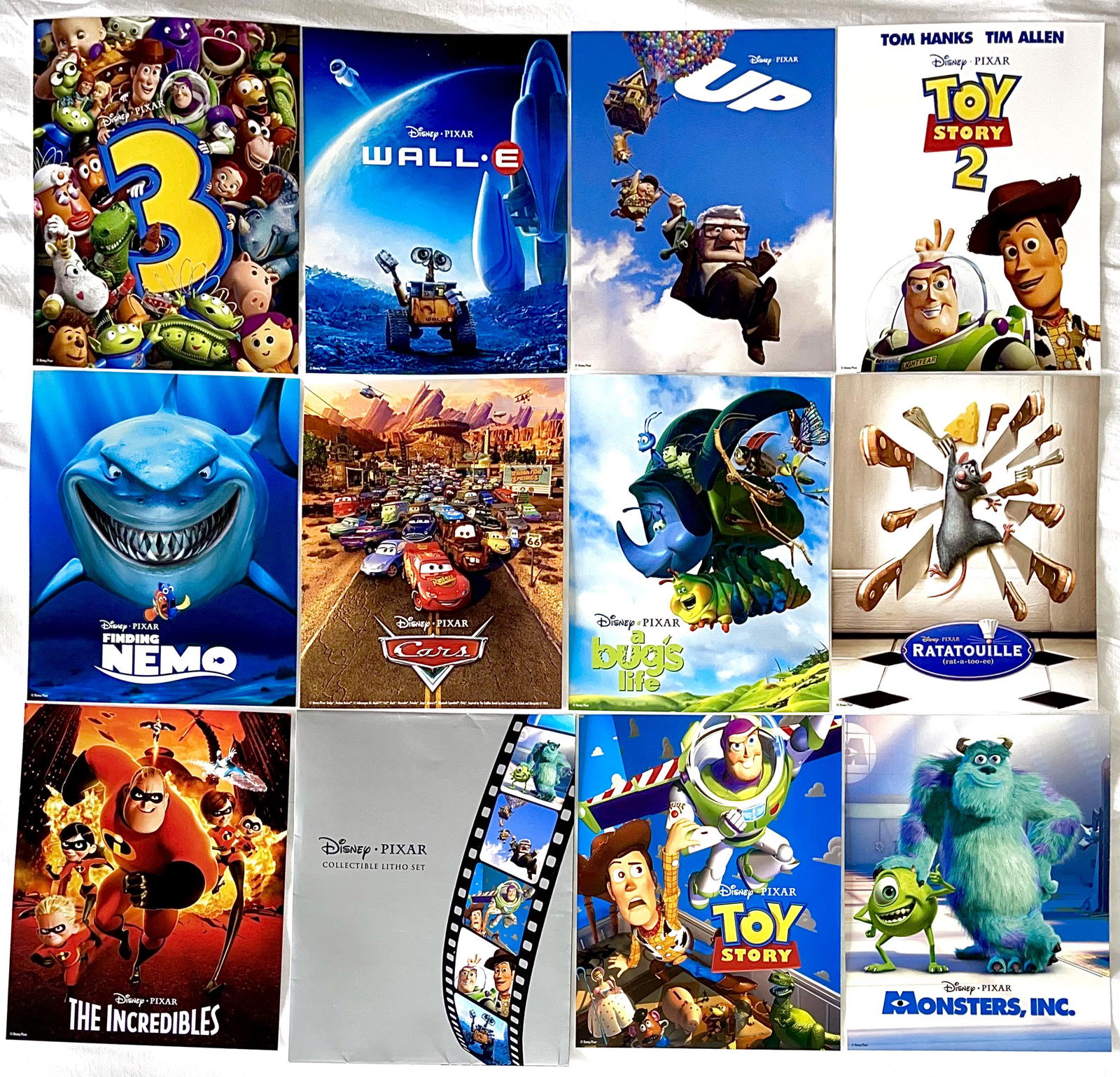 Rare Set of 11 DISNEY Pixar Studio Lithographs w/Folder (1 of 6)