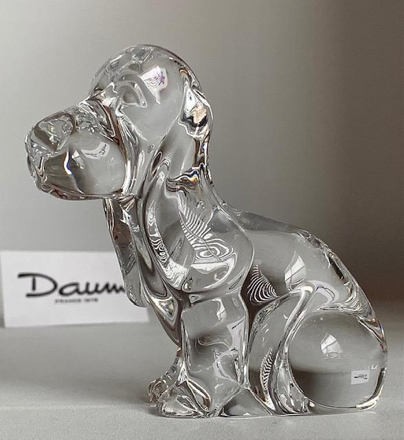 Vintage Signed DAUM France Crystal DOG Figure (1 of 3)