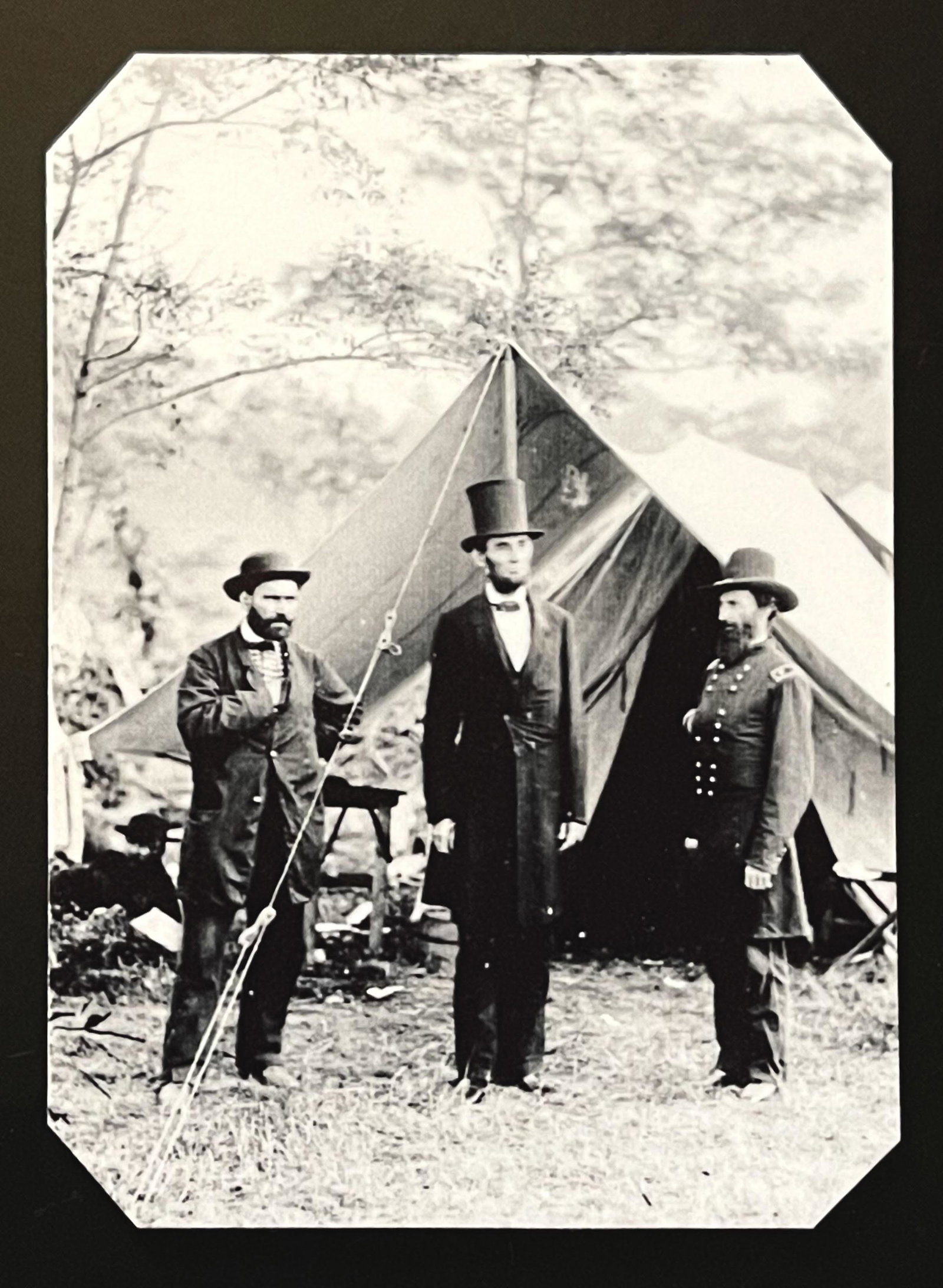 Civil War Tin Type Photo of Abraham Lincoln Field Camp (1 of 1)