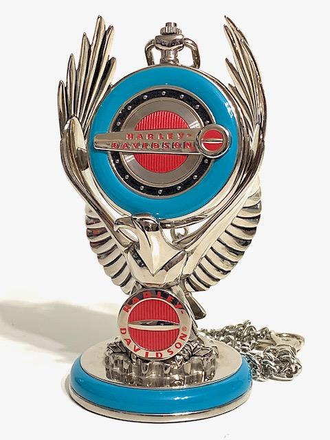 Genuine HARLEY-DAVIDSON Pocket Watch Stand & Chain: HYDRA GLIDE â€“ Great Piece - Must See all Photos to Appreciate