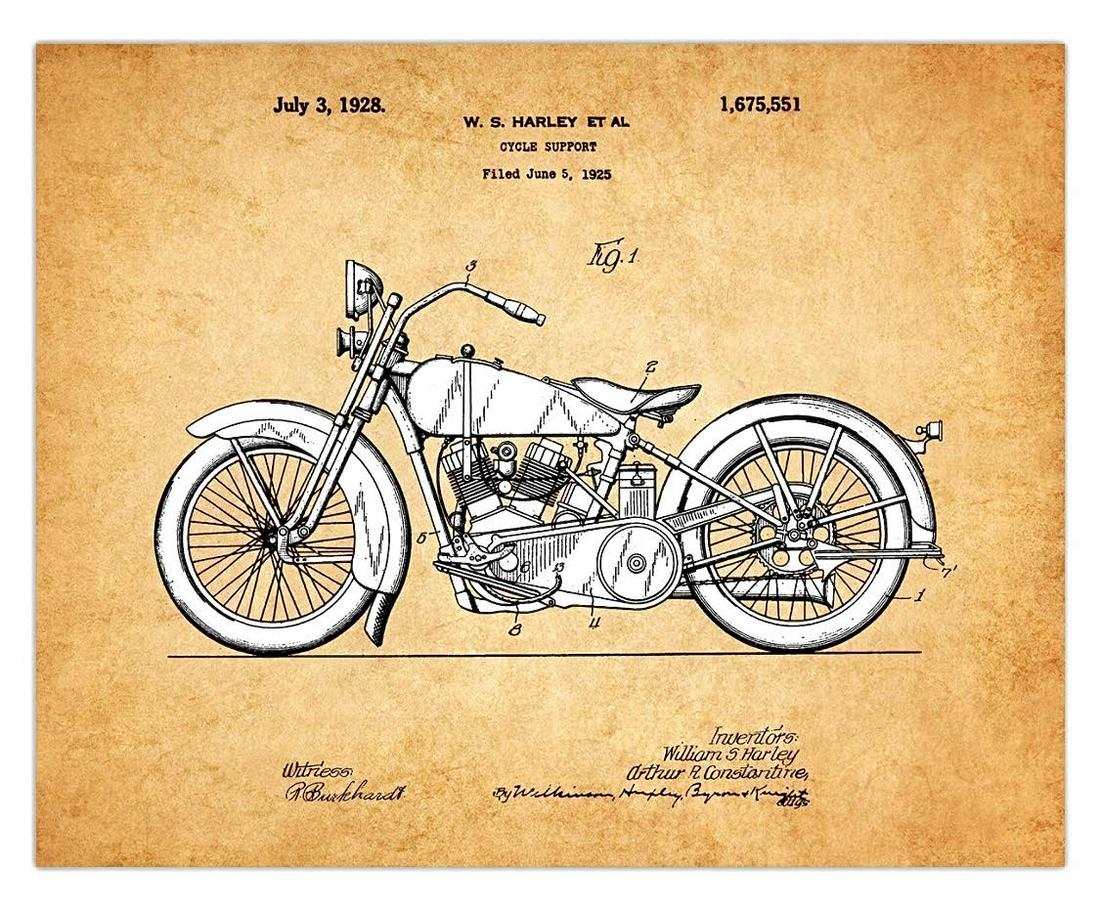 Harley-Davison Filed June 1925 Concept Patent Print (1 of 1)