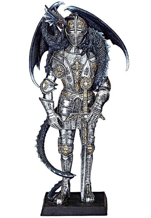Sir Lancelot Knight with Sword and Gothic Dragon Statue (1 of 4)