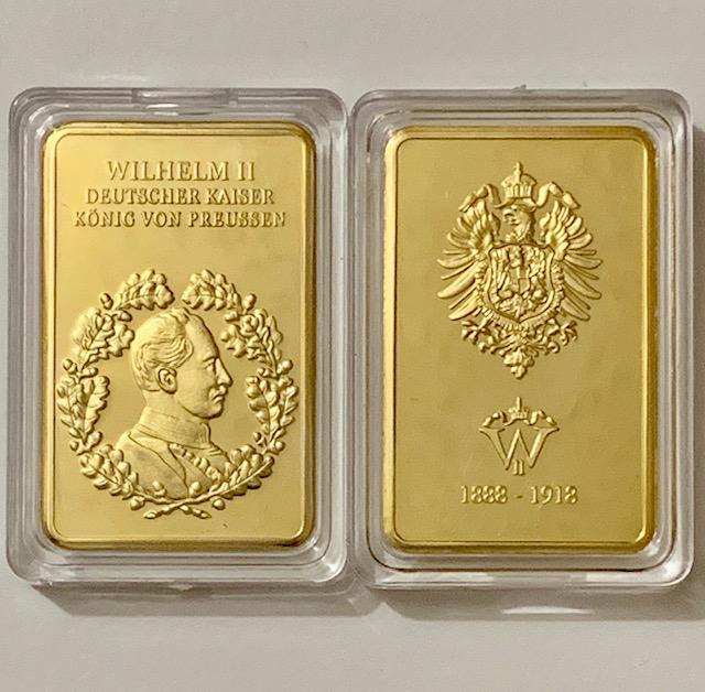 Konig Von Preussen German 1oz Gold Clad Bullion Bar: Encapsulated - Gold Clad is Not Solid Gold â€“ It is Gold Plated â€“ Weight of Bar is Approximate