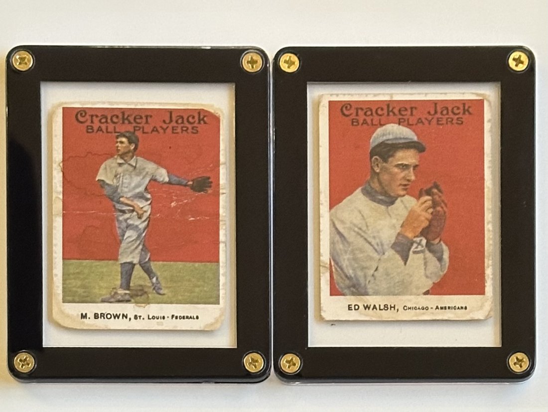 Lot of 2 Original 1915 Cracker Jack Baseball Cards (1 of 2)