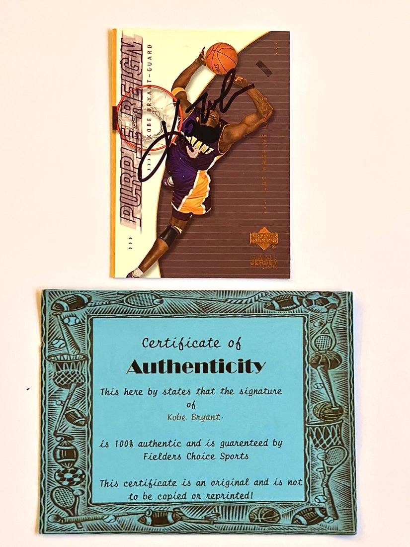 KOBE BRYANT Autographed Upper Deck Basketball Card COA (1 of 3)