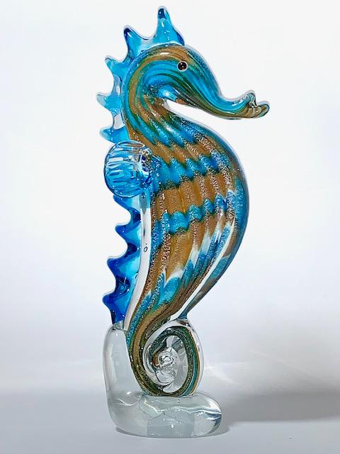 Awesome MURANO Multi Colored Nearly 11â€ Tall Art Glass Seahorse: Beautiful Piece â€“ Multiple Photos Posted â€“ The Photos in this Listing are Stock Photos â€“ They are all Handmade Pieces and there may be very slight variations in the but nothing no