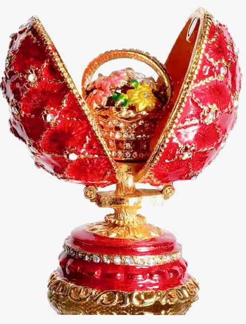 Faberge Inspired Russian Enamel Spring Flowers Egg (1 of 3)