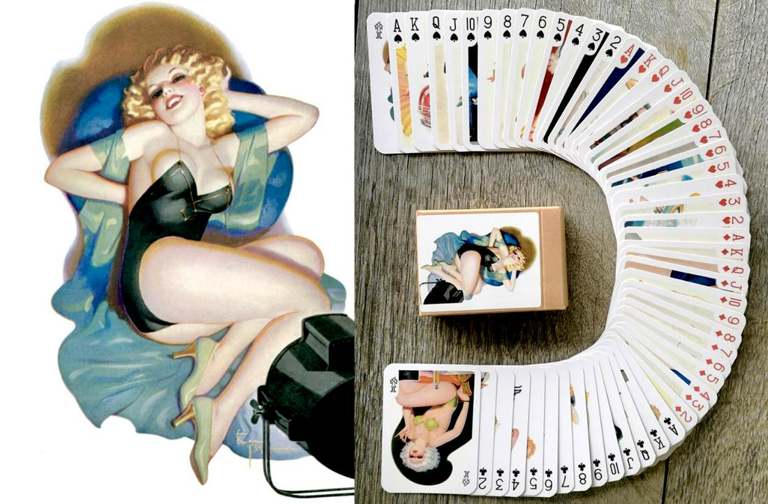 ENOCH BOLLES Risque Pinup Girl Art Playing Cards Deck: This is a Rare Full Deck of Playing Cards that has never been played with / It depicts the art of world renowned pin-up girl Artist ENOCH BOLLES / Multiple Photos Posted