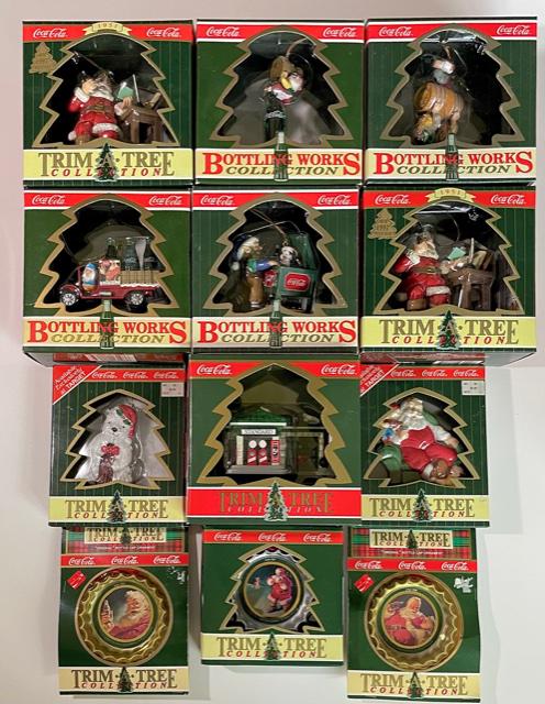 Lot of 13 Vintage COCA-COLA Christmas Ornaments (1 of 1)