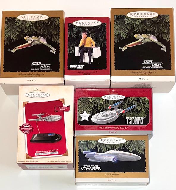 Lot of 6 Vintage STAR TREK Christmas Ornaments (1 of 1)