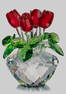 Swarovski style Austrian Colored Crystal Rose Bouquet