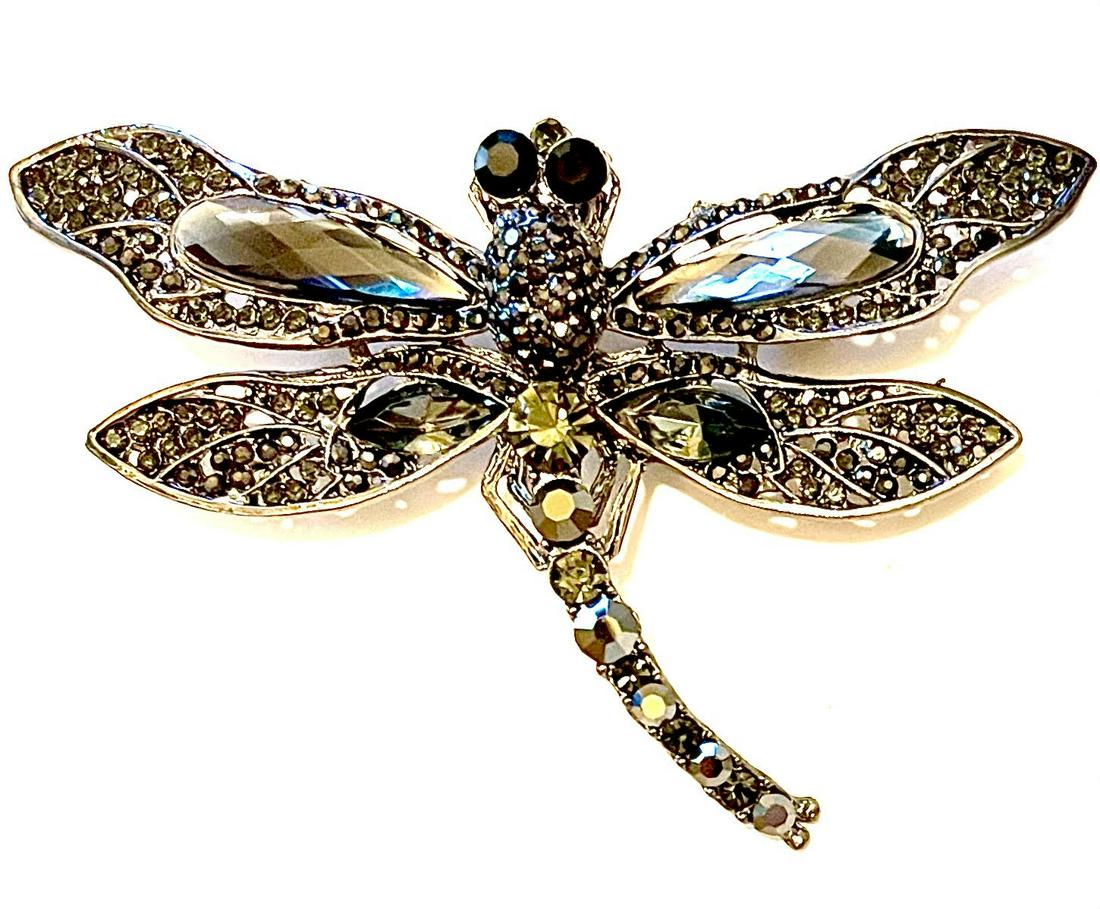 Gorgeous Morkopela Rhinestone Large Dragonfly Brooch (1 of 1)