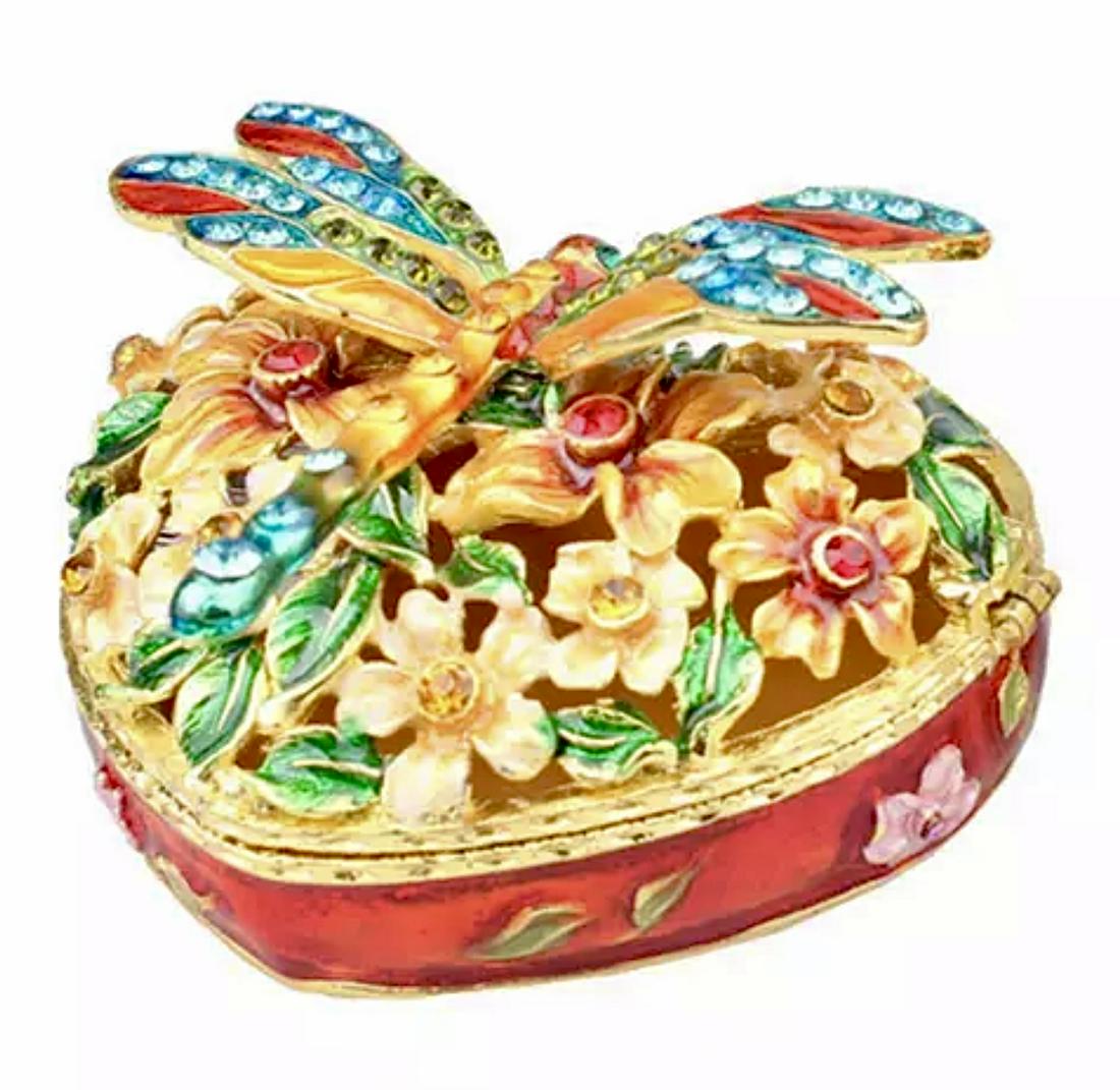 Faberge Enameled & Jeweled Dragonfly Trinket Box (1 of 1)