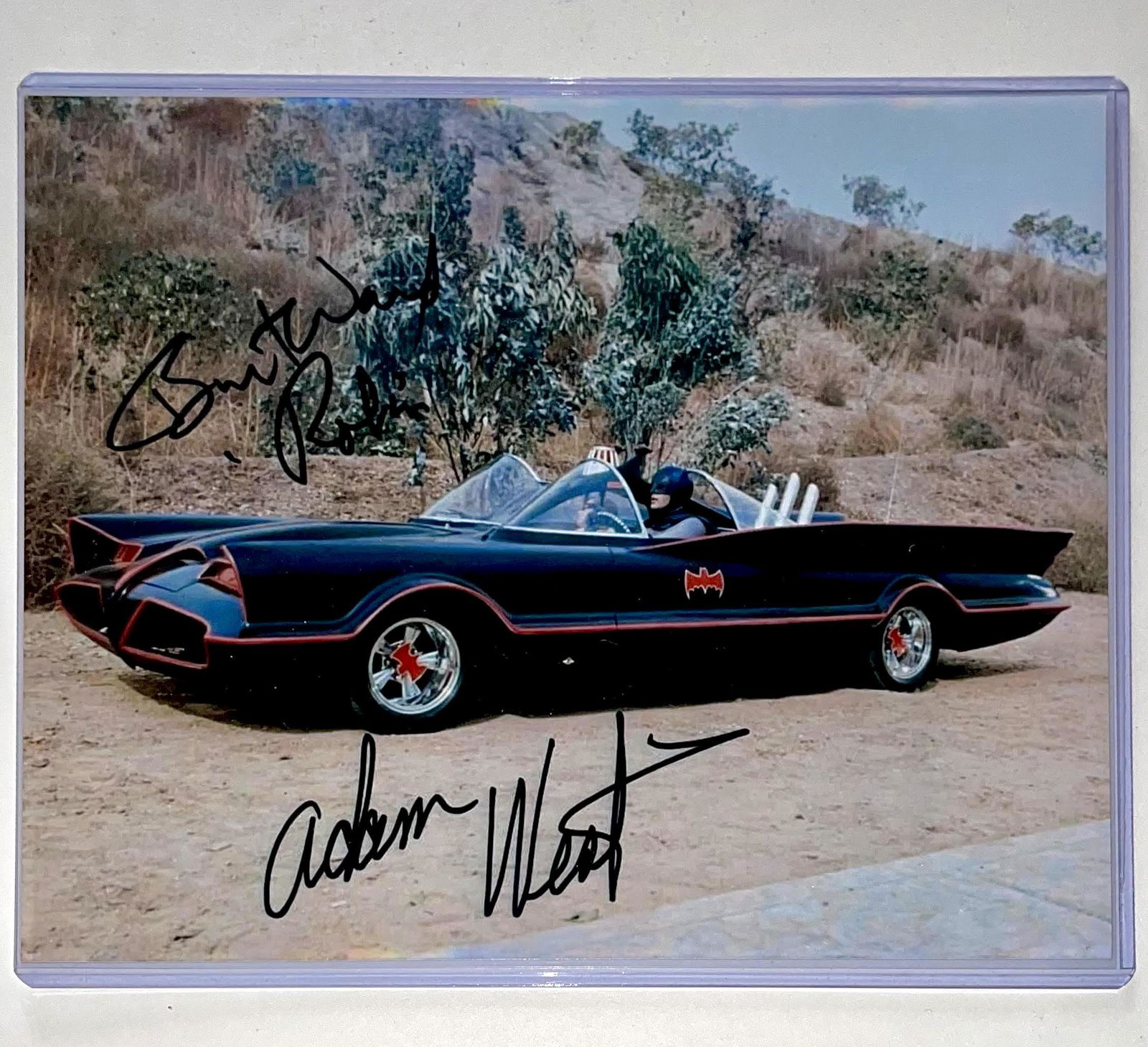 Batman & Robin Batmobile Facs Autographed RP Photograph (1 of 1)
