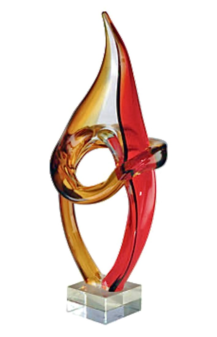Large MURANO Studio Art Glass Abstract Freeform Sculpture (1 of 1)