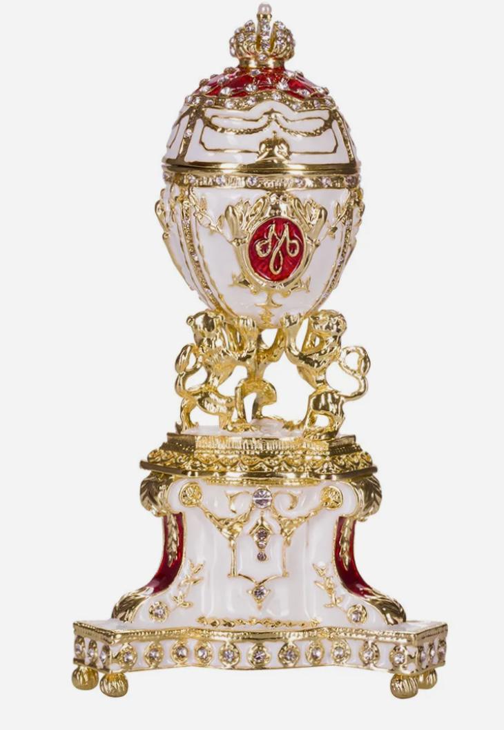 FABERGE Royal Danish Inspired Enameled and Studded Egg (1 of 3)