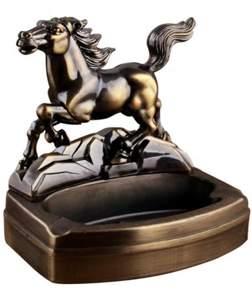Working Tabletop 2 in 1 Stallion HORSE Lighter Ashtray (1 of 3)