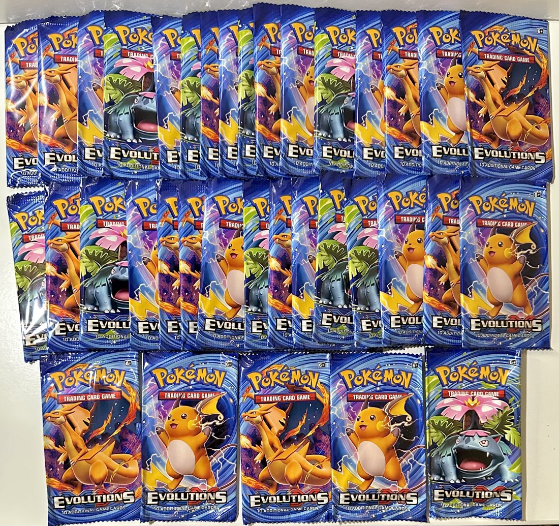 Lot of 36 Evolutions Sealed Packs of POKEMON Trading Cards (1 of 2)