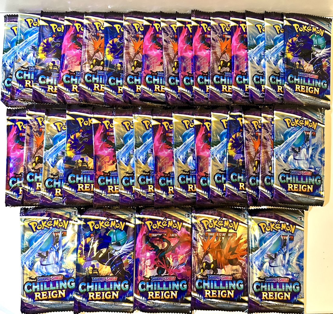 Lot of 36 CHILLING REIGN  Sealed Packs of POKEMON Trading Cards (1 of 2)