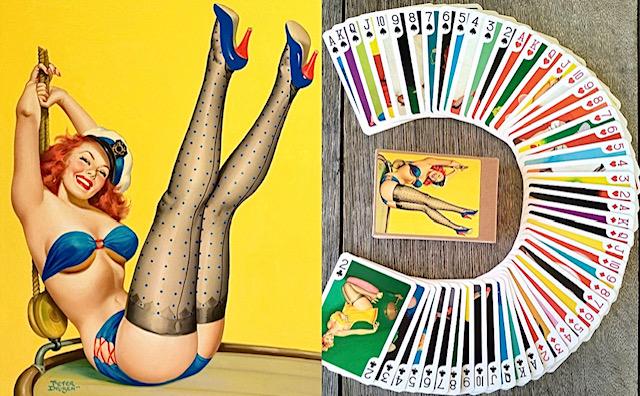 PETER DRIBEN Risque Pinup Girl Art Playing Cards Deck: This is a Rare Full Deck of Playing Cards that has never been played with / It depicts the art of world renowned pin-up girl Artist PETER DRIBEN / Multiple Photos Posted