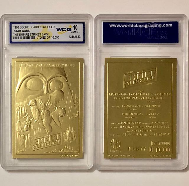 STAR WARS Empire Strikes Back Embossed 23k Gold Card: Gem Mint 10 â€“ Merrick Mint 23kt Gold Foiled Trading Card - See all Photos