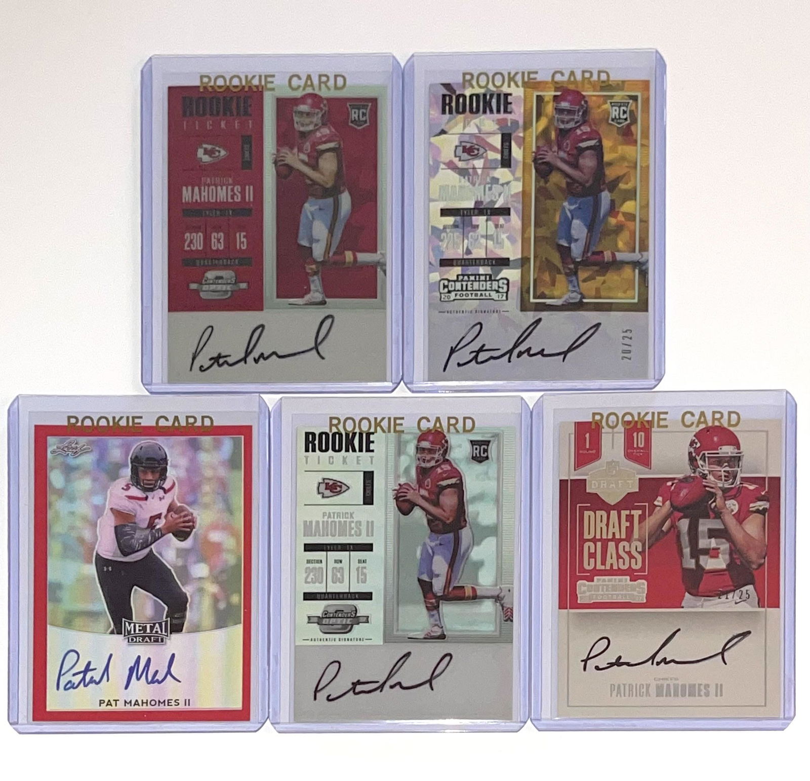 Lot of 5 PATRICK MAHOMES Rookie RP Football Cards (1 of 1)