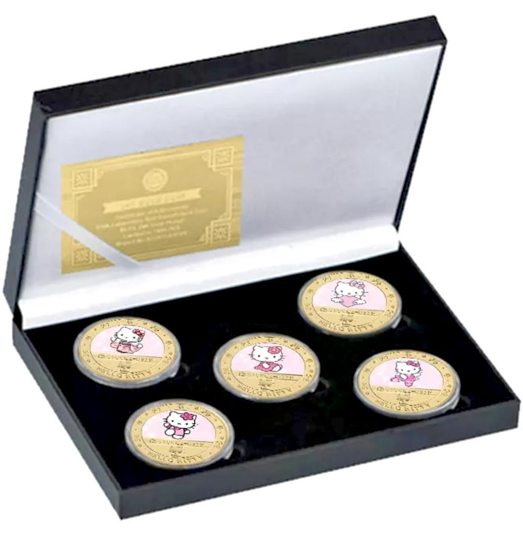 LTD Edition HELLO KITTY Clad Gold Coins Boxed Set w/COA: Hard to Find / Multiple Photos Posted