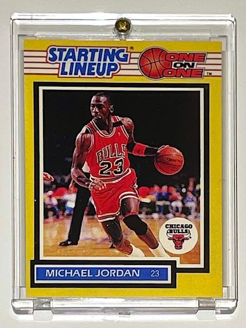 1989 MICHAEL JORDAN Starting Lineup RP Basketball Card: Hard to Find â€“ Beautiful Condition â€“ It was Brought to our Attention by one of our Bidders that he believes this card to be a Reprint but We do not know for sure therefore we are selling