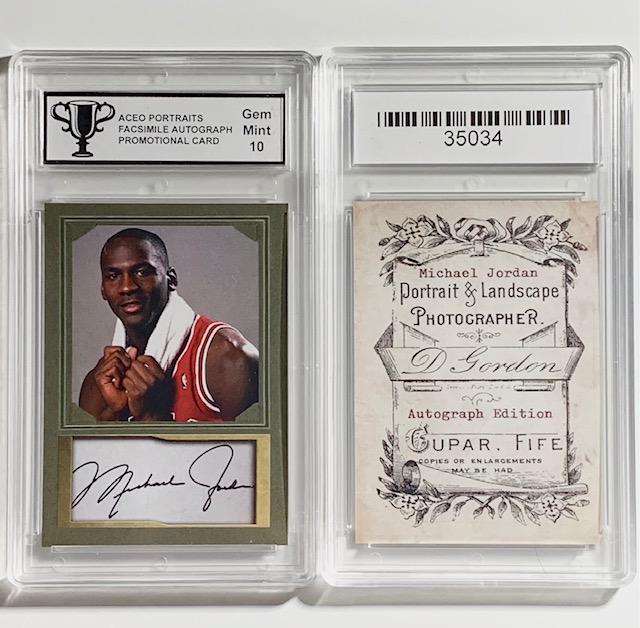 MICHAEL JORDAN Signed Studio Portrait Basketball Card (1 of 1)