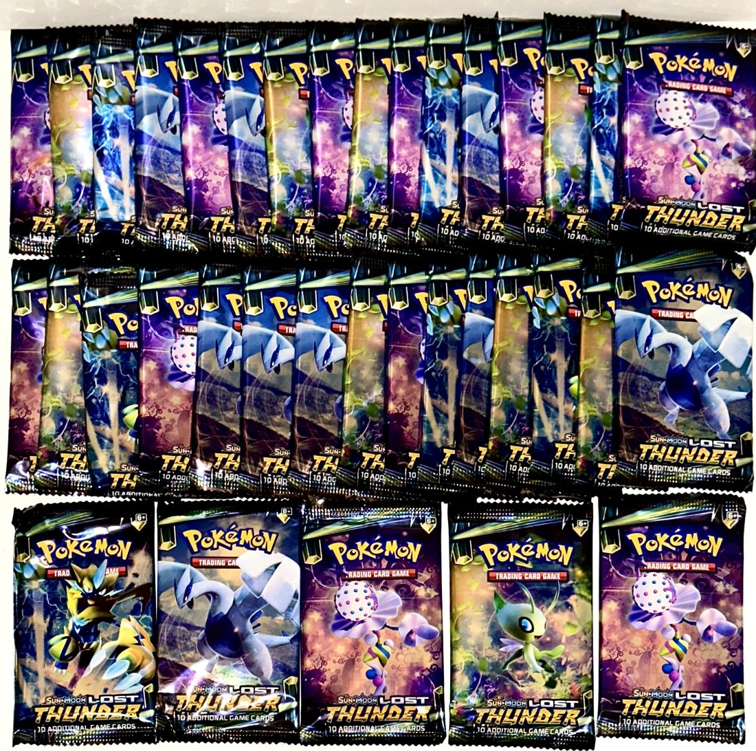 Lot of 36 Sun and Moon Lost Thunder Sealed Packs of POKEMON Trading Cards (1 of 2)