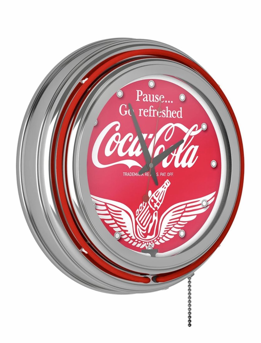Awesome Wings of COCA-COLA Working Man Cave Neon Clock (1 of 3)