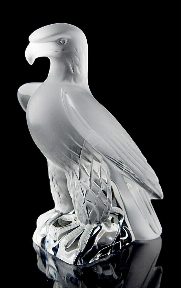 Large LALIQUE Frosted Crystal Freedom Liberty Eagle Sculpture (1 of 3)