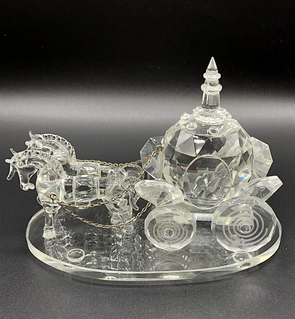 Shannon By Godinger Crystal Cinderella Horse & Carriage Sculpture