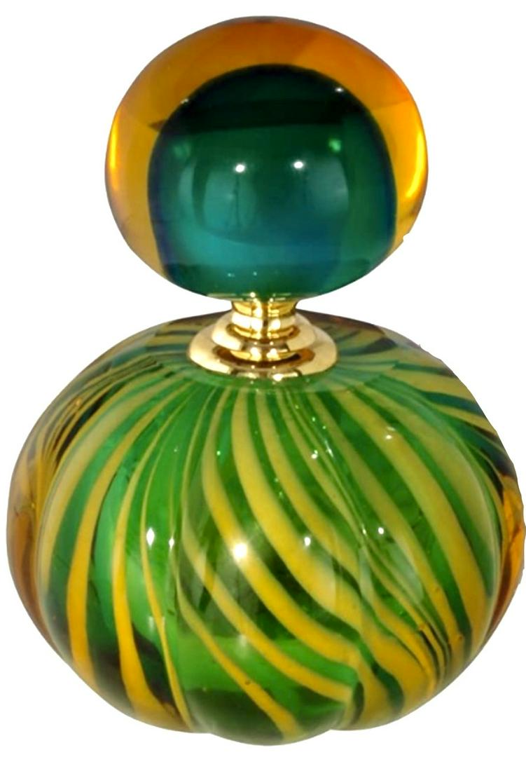 DALE TIFFANY Studio Swirl Art Glass Perfume Bottle with Original Box: Gorgeous Piece / Very Heavy / Stunning Colors / Like New / Comes in Original Box / Multiple Photos Posted