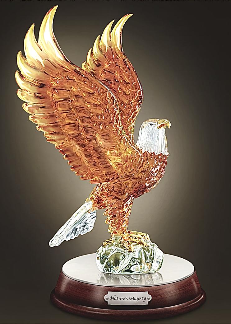 Awesome Illuminated Natures Majesty Art Glass Eagle w/COA (1 of 2)