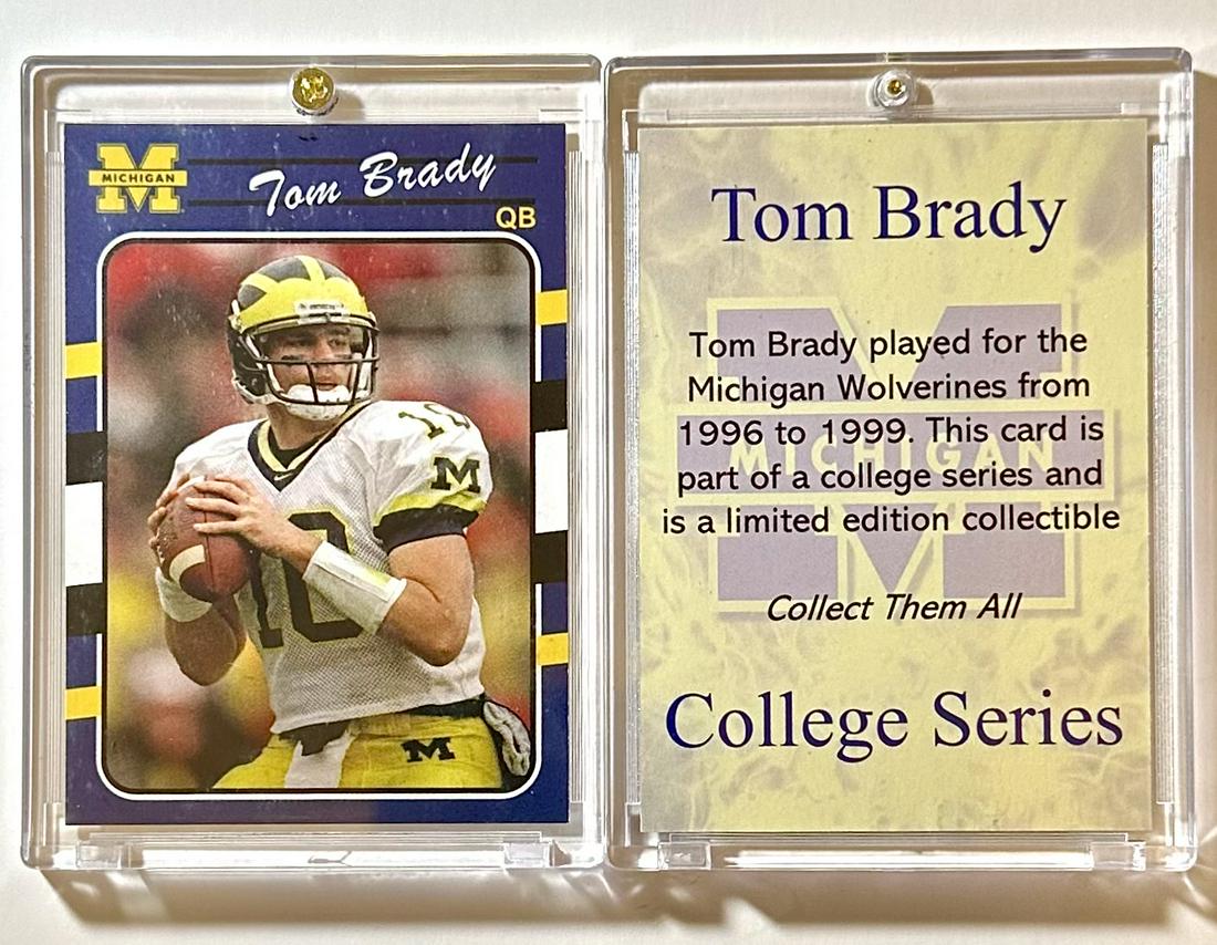 Rare Tom Brady Limited Edition College Series Football Card