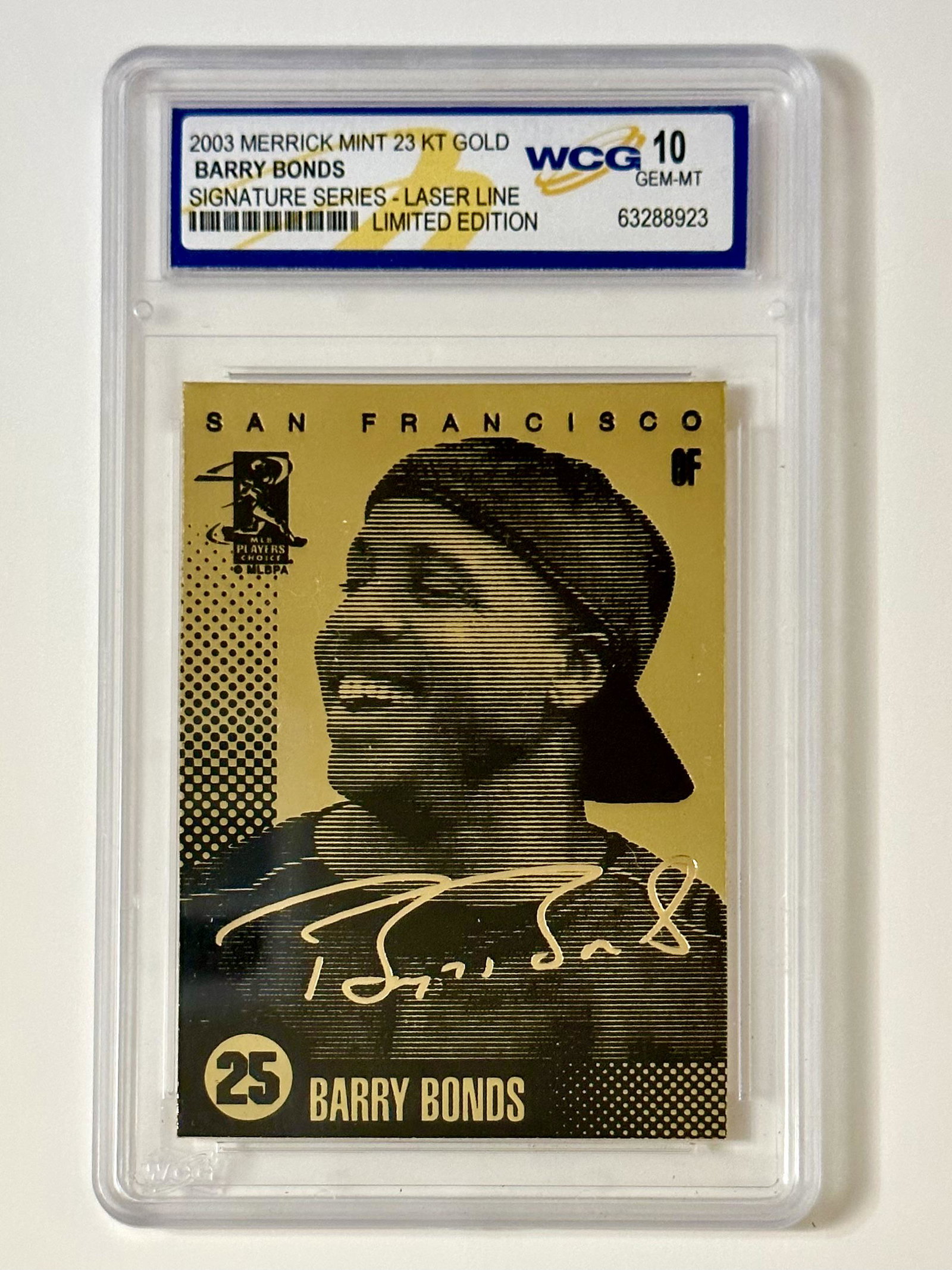 Gem 10 BARRY BONDS 23kt gold Signature Series Baseball Card (1 of 2)
