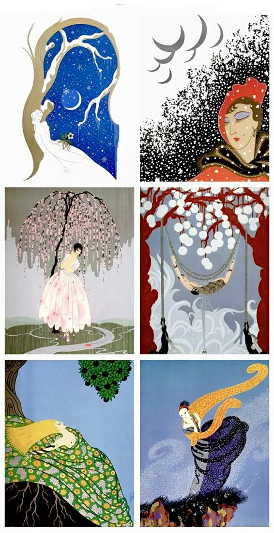 6 ERTE Art Deco Art Print Lithograph Posters 8 x 10 / A (1 of 1)