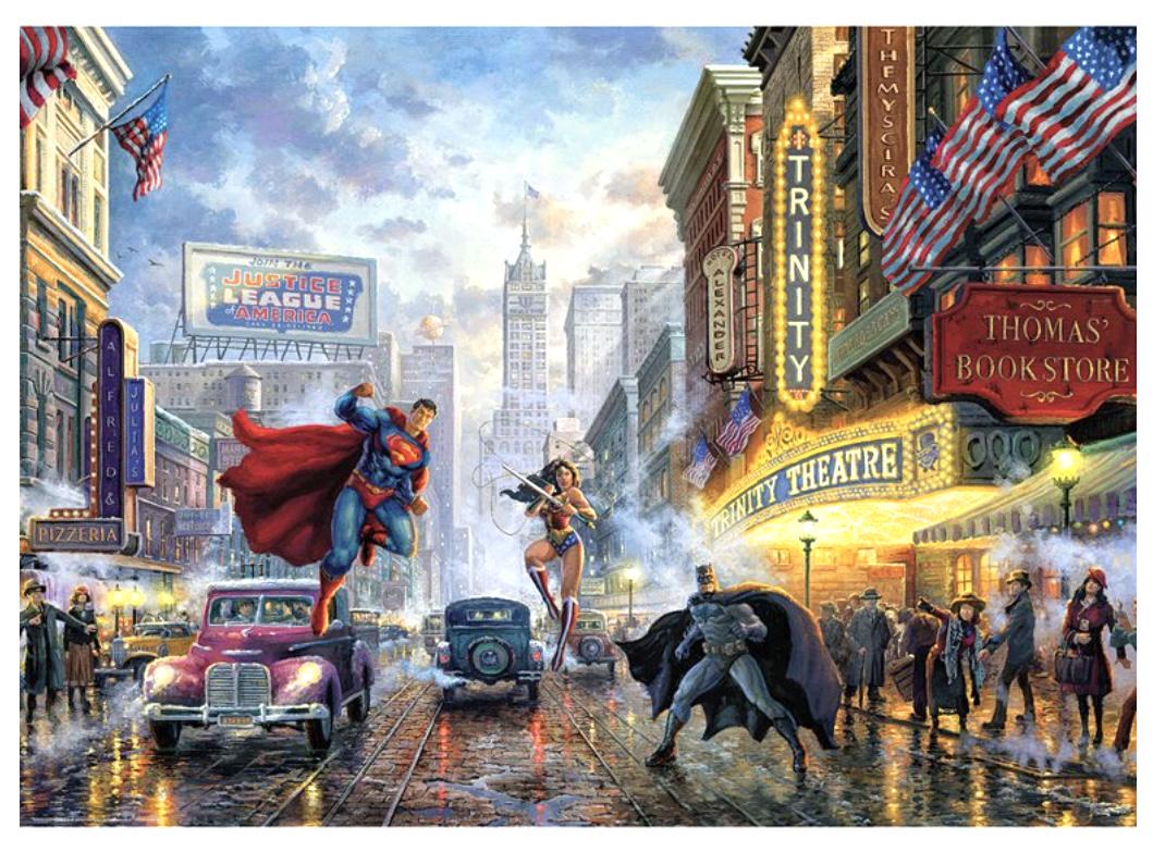 Thomas Kinkade D.C. Comics Justice League Save Gotham Gallery Wrapped Canvas Art (1 of 3)