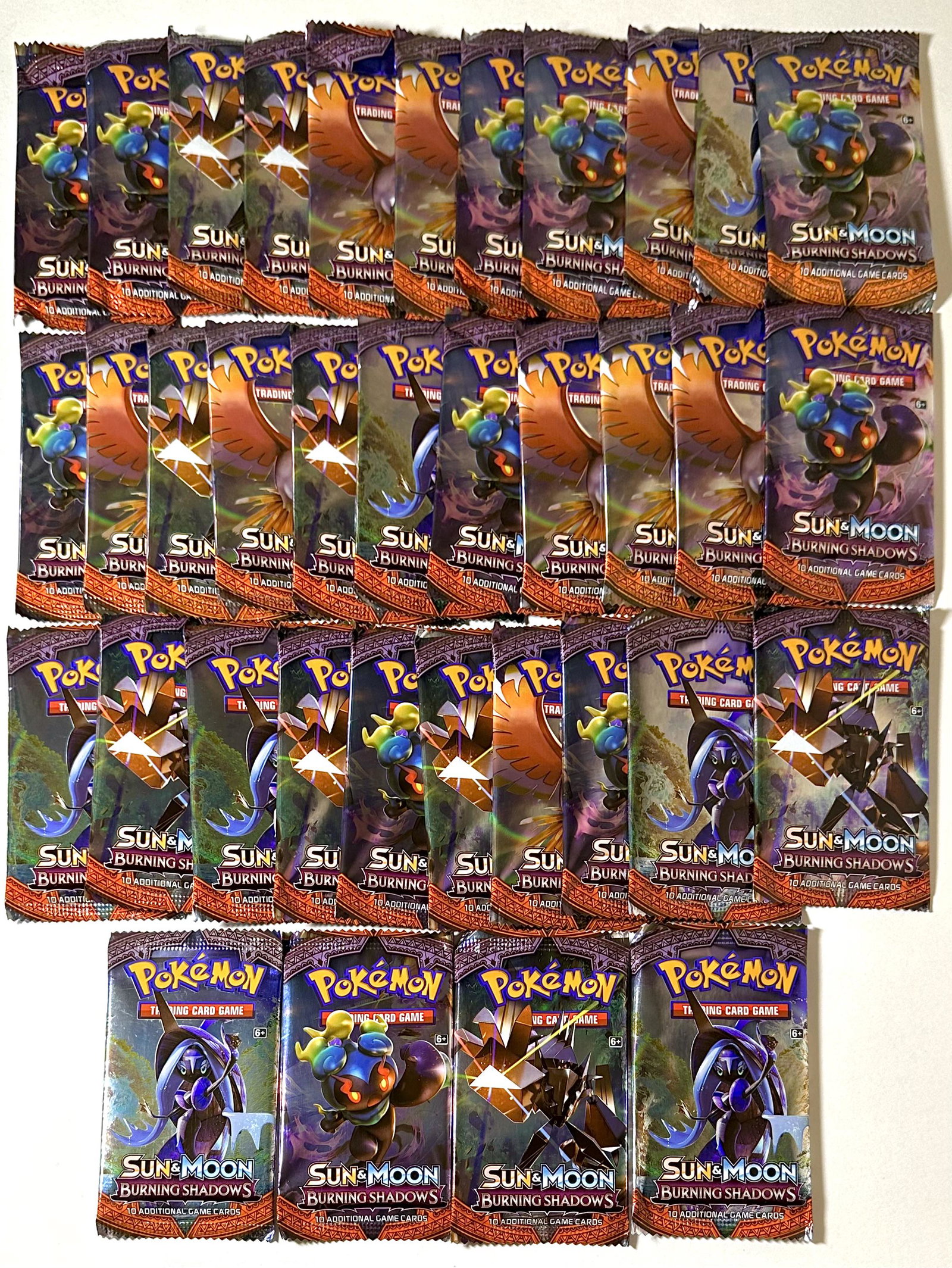 Lot of 36 POKEMON Sun and Moon Burning Shadows Sealed Packs of Trading Cards (1 of 2)
