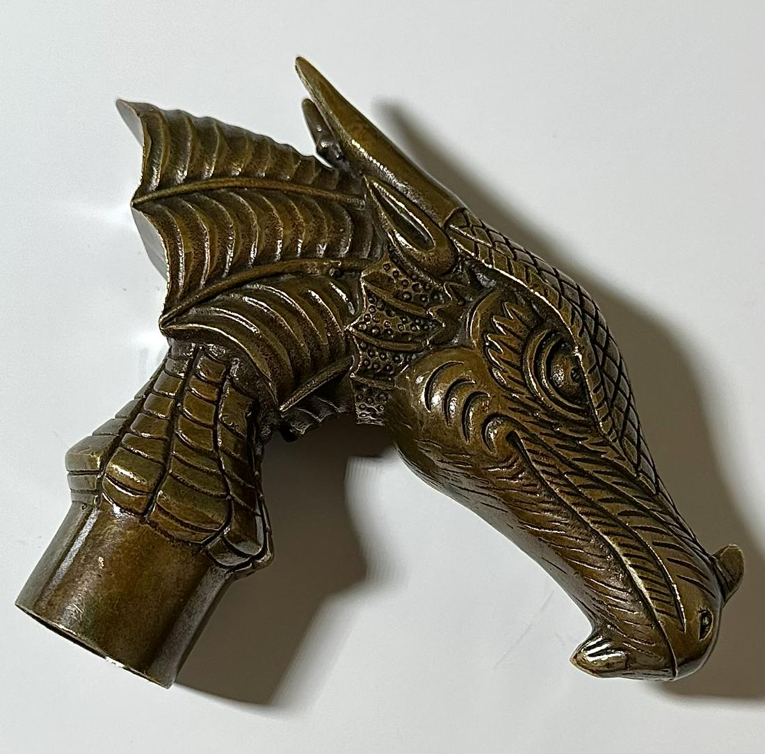 Extremely Cool Vintage Bronze Dragon Cane Handle (1 of 3)