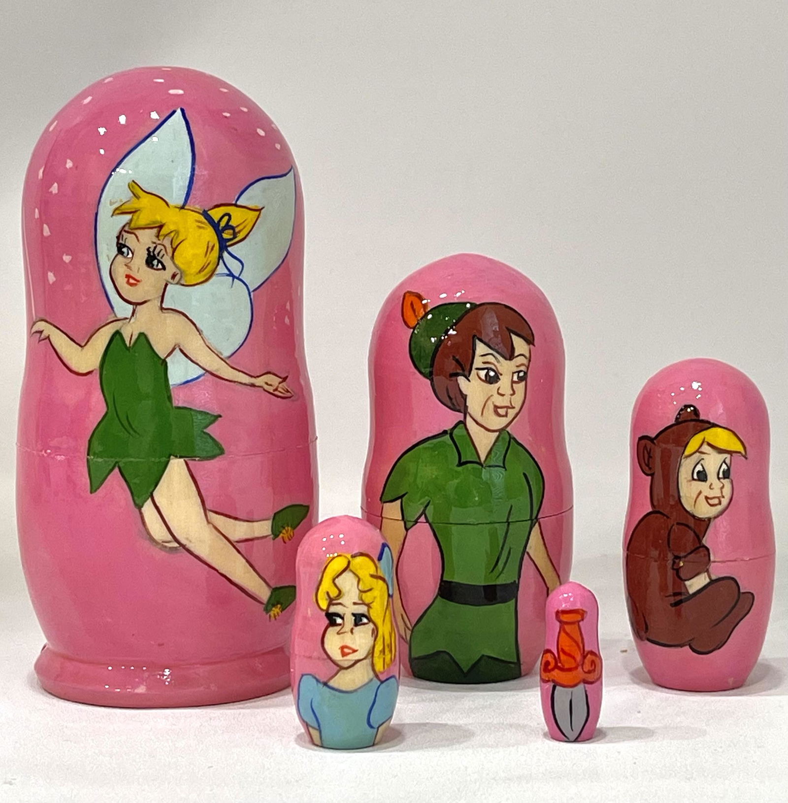 Walt Disney TINKER BELL Russian Matryoshka Nesting Dolls: Beautiful Condition