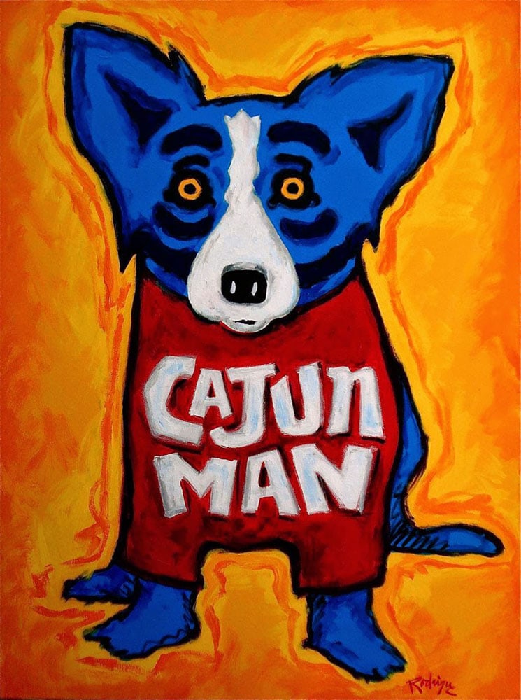 Blue Dog Art Print on Canvas 16 x 22: 16 x 22 â€“ Does Not Come Framed â€“ Will be shipped out in a Mailing Tube â€“ This is Not an Original Oil â€“ This is a Decorative Print and Should Not be Purchased as an Investme