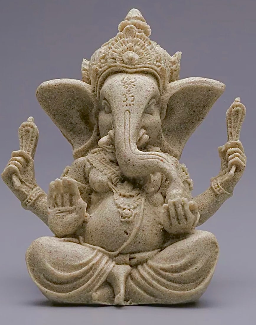 Ornate Sandstone Hindu Elephant Buddha Ganesh Statue (1 of 2)