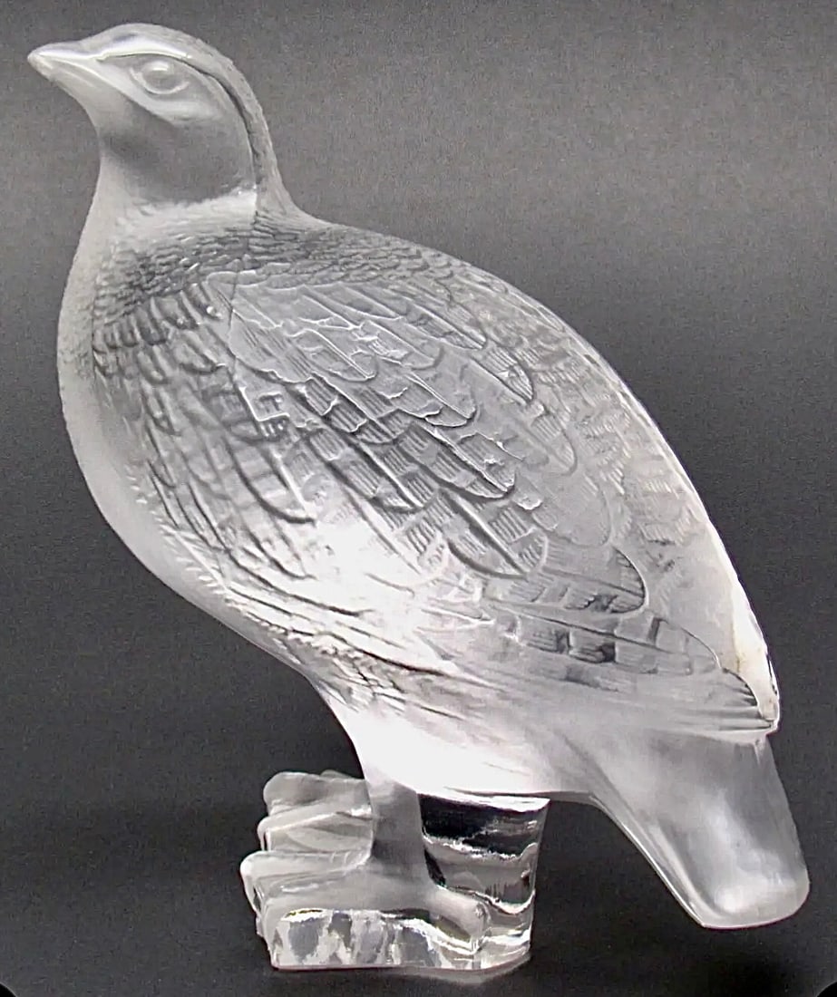Beautiful Rare LALIQUE Crystal Partridge Bird Statue (1 of 2)