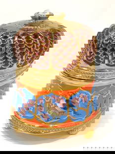 Rare House Of FABERGE Porcelain Trinket Music Box: Plays FIREBIRD. Works & Looks Perfect. Hand Painted. House of Faberge. Distributed through the Franklin Mint MULTIPLE PHOTOS POSTED