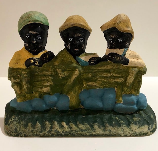 Signed HUBLEY Black Americana Cast Iron Doorstop (1 of 3)