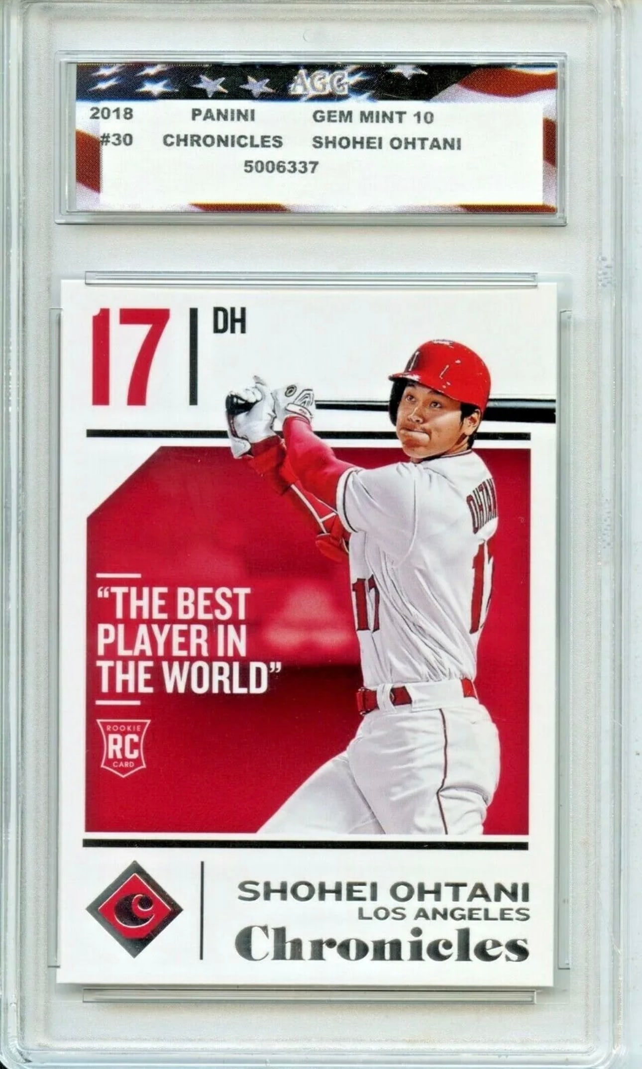 Rare 2018 Gem Mint 10 SHOHEI OHTANI Panini Chronicles Rookie Baseball Card (1 of 2)